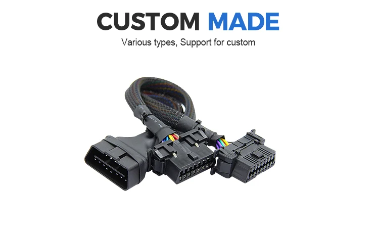 product 16pin right male to female y cable obd2 obd ii male y splitter diagnostic scanner fault code reader for obd2-4