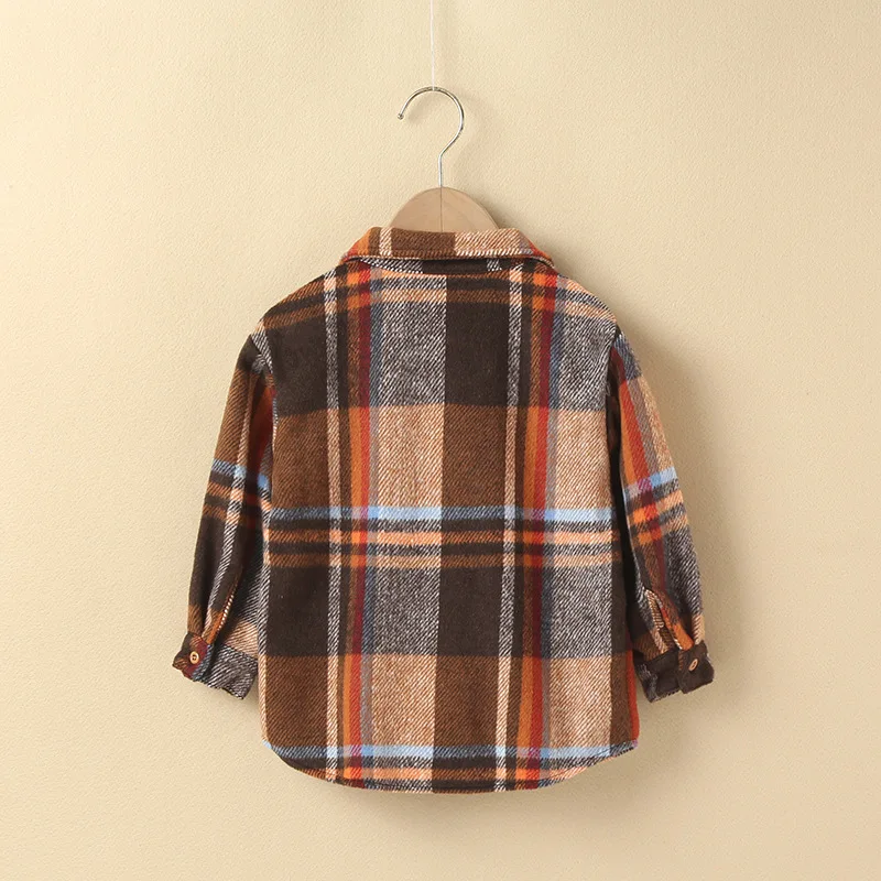 New fashion baby girl boy plaid blouse toddler kids loose shirt oversized spring autumn baby casual clothes
