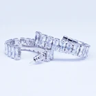 Cz Earrings Earrings Earrings Shiny Double Row CZ Letter Ear Cuff Shiny Zircon C Letter Earrings Jewelry