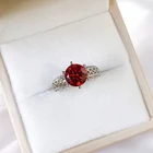Ruby 925 Sterling Silver Jewelry Garnet Ring Female Ruby Ring Jewelry Lady