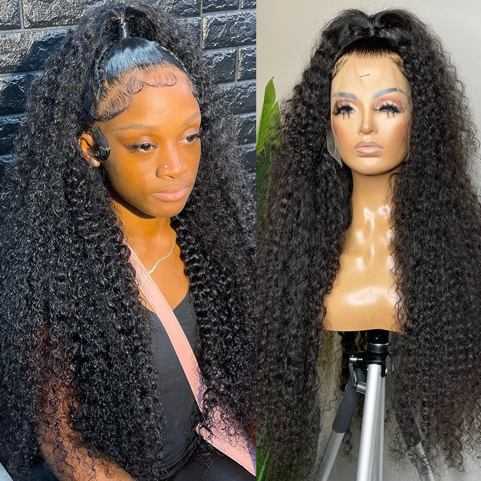 Full Lace Human Hair Wigs For Black Women Afro Kinky Curly Raw Indian Hair 13x6 Lace Front Wig Hd 360 Lace Frontal Wig Vendors