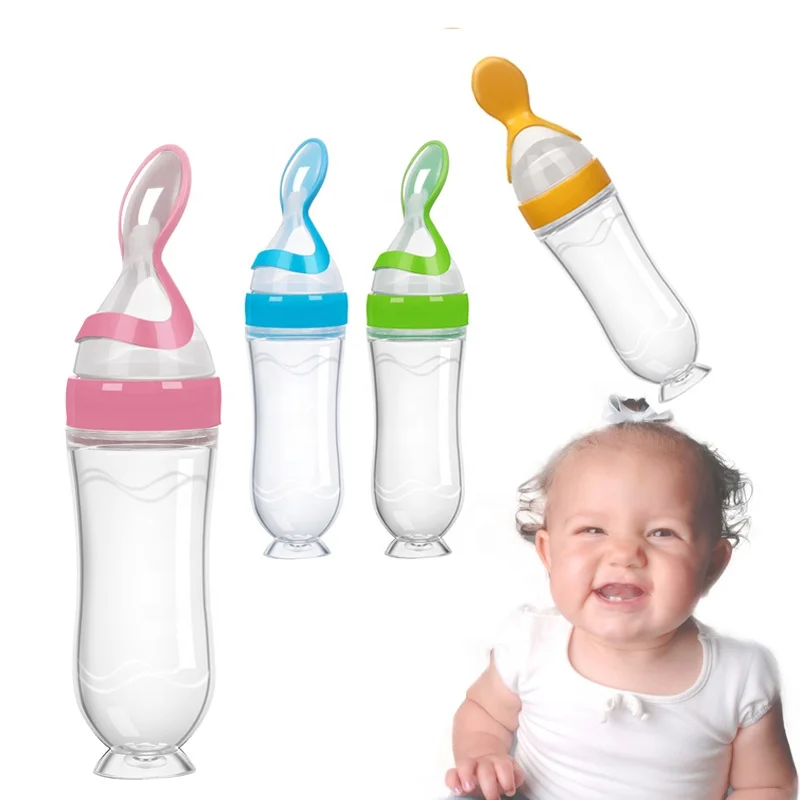 LNKOO Silicone Baby Food Dispensing Spoon - Squeeze Feeder with