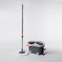 In Stock cleaning Tools Stainless Steel Pole Handle Removable Spin dry magic wash Mop water Flat Cleaning Hands Free Mop