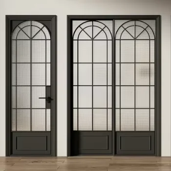 ALUFRONT Ultra Slim Aluminum Frame Hinged Door Exterior Thermal Broken Aluminum Swing Door for Villa