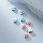 Silver Beads Bead Colorful Enamel 925 Sterling Silver Hollow Heart Beads Spacer Bead For Bracelet Making