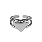 Jewelry American Love Temperament Hollow Jewelry European And American Style Trend Heart-Shaped Opening Ring