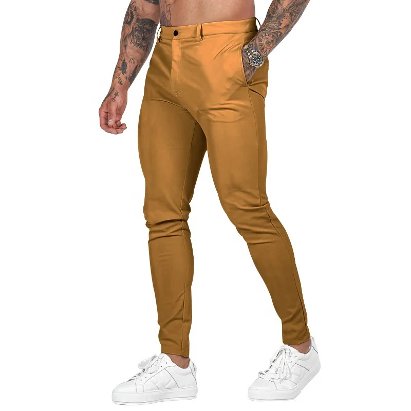 Pudolla Men's Golf Pants Stretch Sweatpants with Zipper Pockets Slim Fit Work Casual Joggers Pants for Men