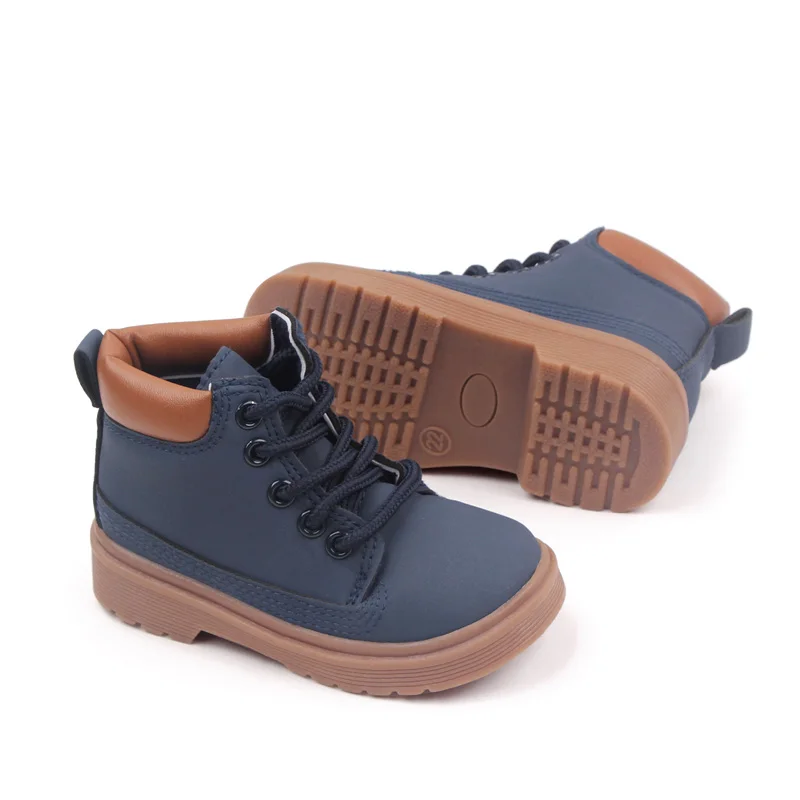 Baby Casual Solid Color British Style Baby Shoes High Top Front Lace-up Children's Shoes details