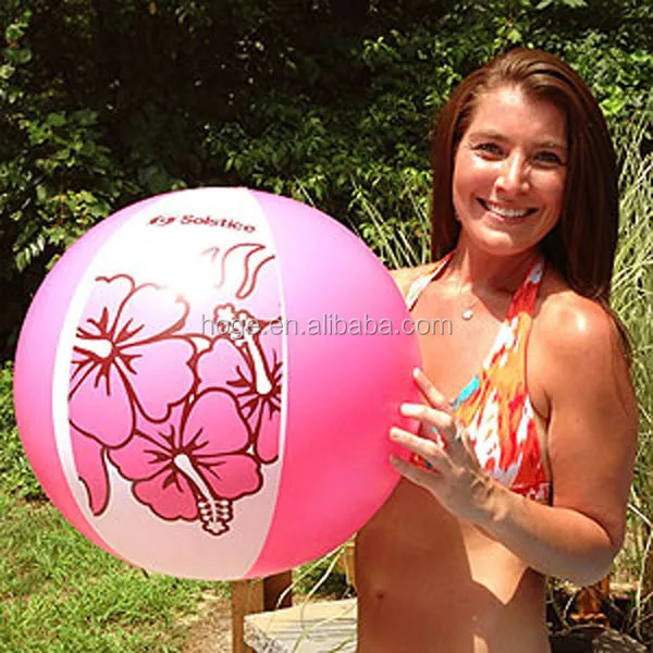 24 inch pink and white beach ball