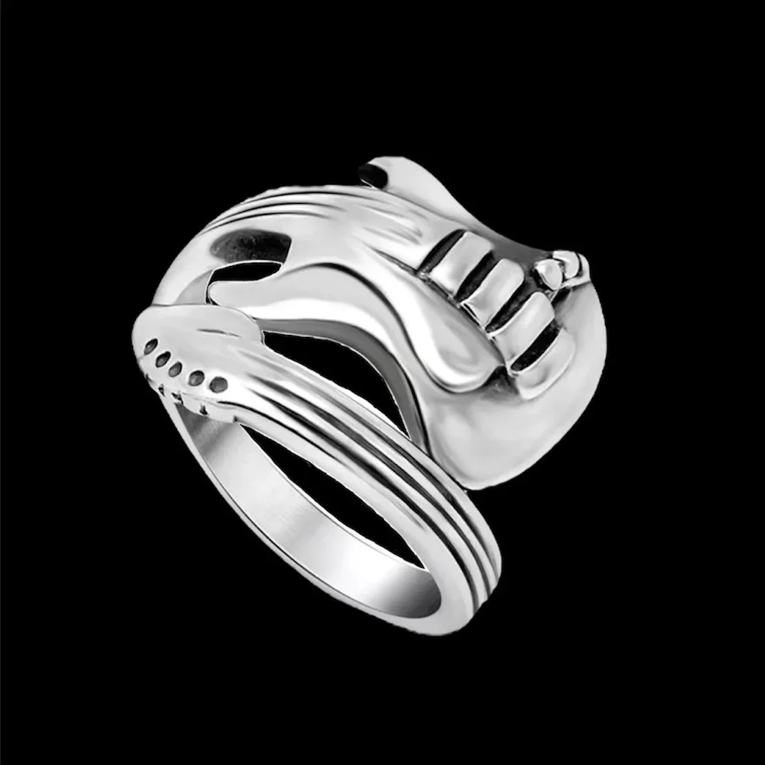 Hot selling Retro Punk Personality Titanium steel Music Guitar ring Men Women fashion Opening Ring Jewelry Party Gift Wholesale
