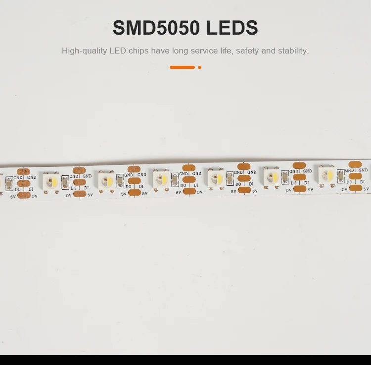 High Brightness Energy Saving SMD5050 60led/m DC12V 10mm Cuttable LED Lamp LED Flexible RGB Strip Lights manufacture