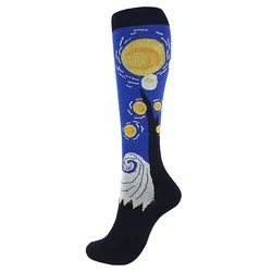 Wholesale Custom Knee High Long Cycling Medical Stocking 20-30 mmhg for Running Nurse Compression Socks