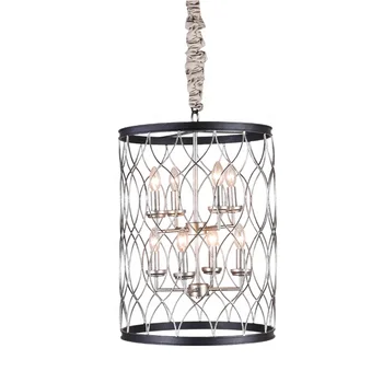 2022 new European style luminaire suspension decorative Alabaster 8 lighting lamp Iron cage pendant light