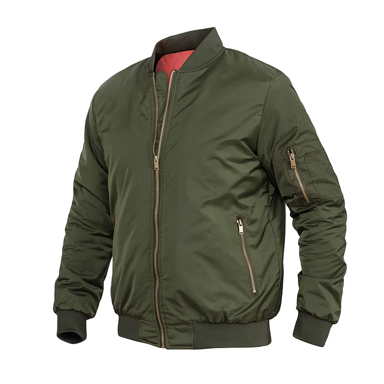 Men's 100% Polyester Winter Bomber Jacket Coats Camping Jacket  Windproof Thick Flying Jacket