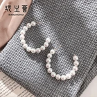 Hoop Drop Earrings White New Design Women White Large Pearl Round Circle Hoop Earring