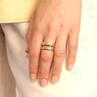 Gold Ring Rings Gemnel Hot Selling Jewelry 18k Gold Plated Simple Silver Double Band Ring