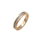 Unique Wedding Ring 3 Tones Natural Diamonds 14K Solid Gold Eternal Band Ring Jewelry