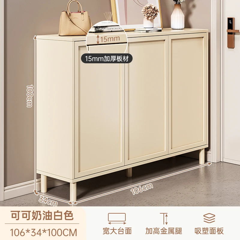 Cream Fashion Wooden Home Furniture Free Standing Shoe Racks Storage Organizer for Entryway Hallway Living Room