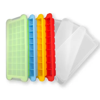 2024 Wholesale Complementary Food Mold 36 Grid With Cover Home Ice Box Ice Silicone Ice Cube Mold