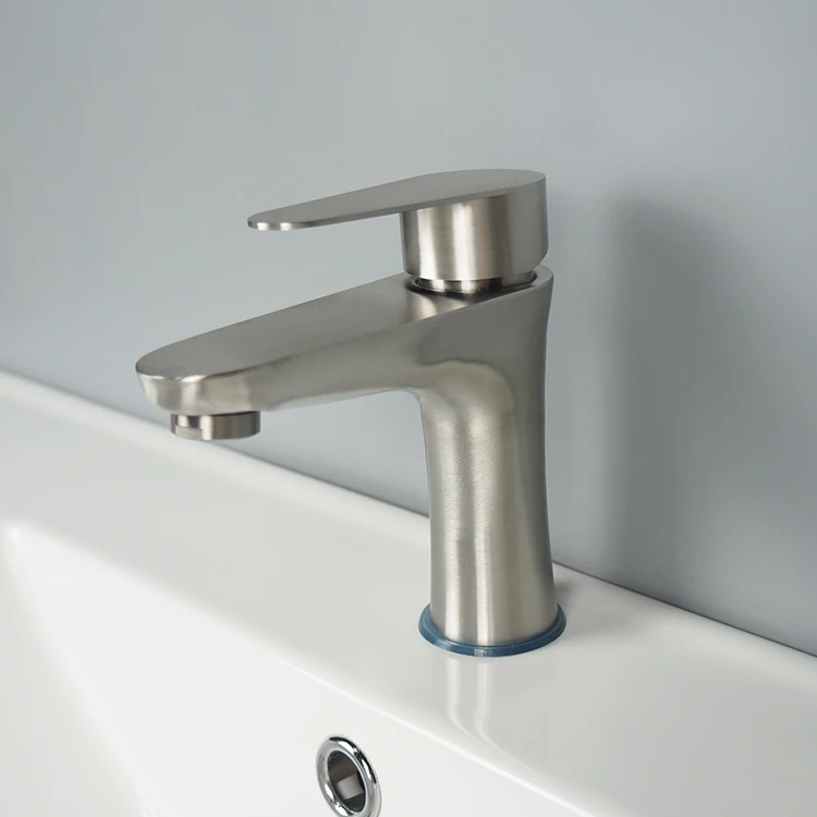 Tarpul Wholesale Brass Bathroom Basin Faucet Stainless Steel Hot Cold Water Tap Single Kitchen Bathtub Faucet Washroom Use manufacture