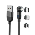 Charger Amazon Hot Sale 540 Degree Magnetic Charger 5V 2.4A Fast Charger Usb 3 In 1 Magnetic Charging Micro Data Cables