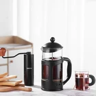 New New Design Portable 350ml Black High Borosilicate Glass French Press Coffee Maker