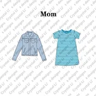 Family 2021 Wholesale Spring Clothes Mommy And Me T Shirt And Jacket Custom Logo Fashion Family Matching Outfits