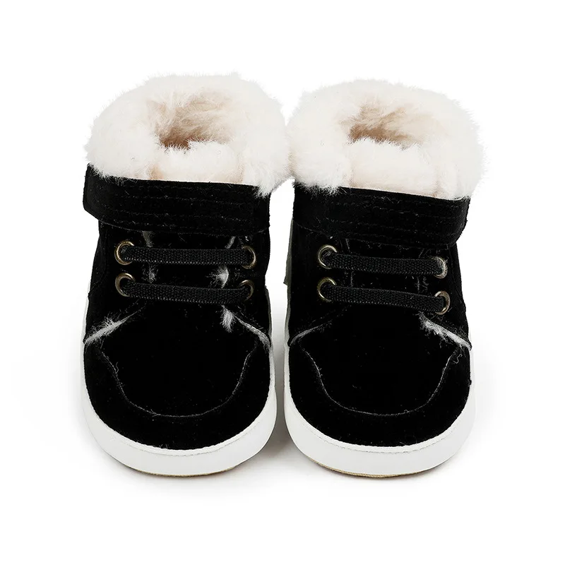 New Arrival Add Plush Fur Design Winter Baby Toddler Warm Shoes 2022 Christmas Baby Shoes for Boys and Girls supplier