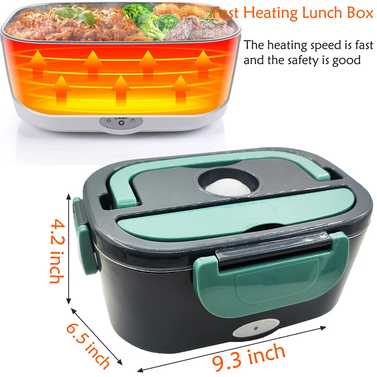 Portable Food Warmer for Car, Truck, Home and Work with 1.5L Electric Lunch Box Food Heater