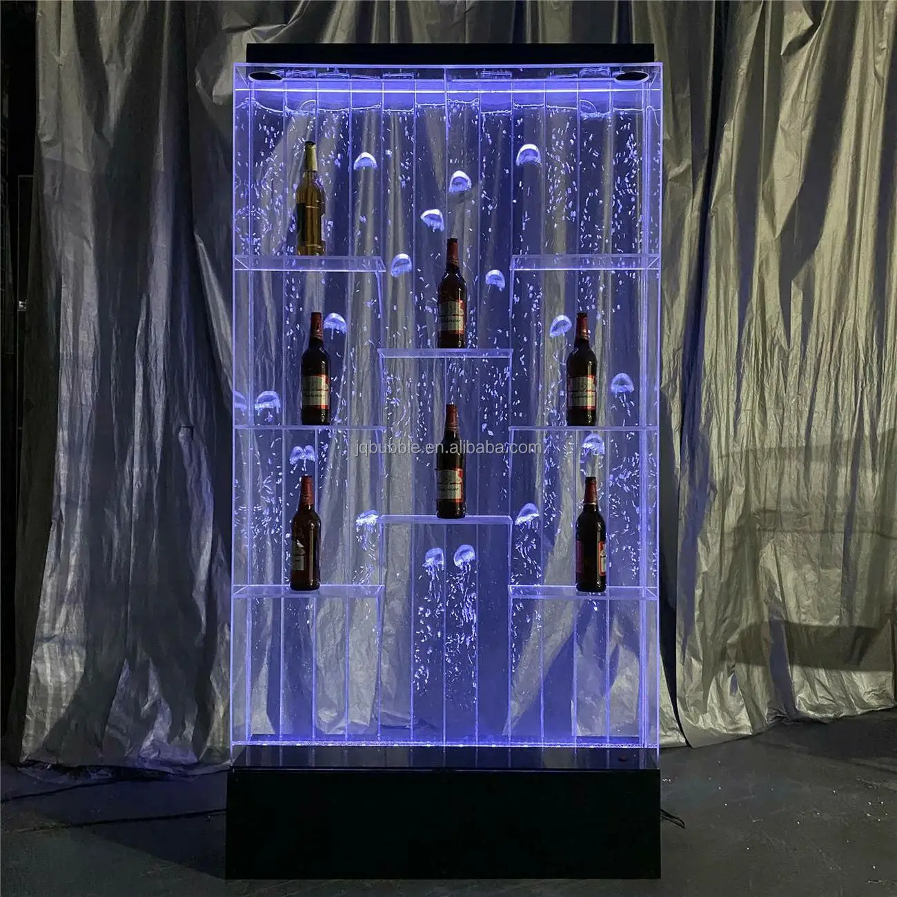 Water Fountain Home Decor Bubble Wall Water Panel LED Light Custom Made Bar Pub Aquarium Design LED Wine Shelves and Display