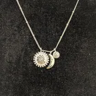 Jewelry Silver 2021 New Fashion Jewelry Silver Plated Moon Sun Diamond Chain Crystal Pendant Necklace For Women