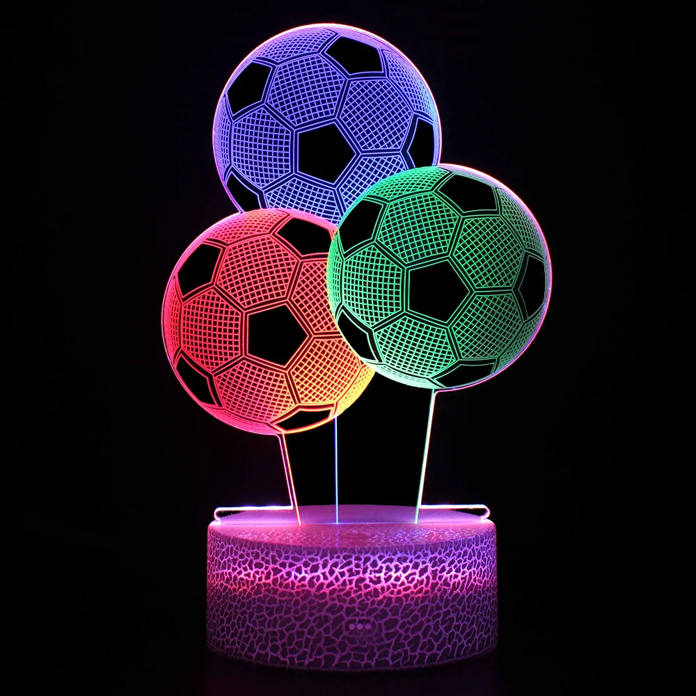 3D Optical Illusion Lamp Soccer Ball Night Light Birthday Gifts for Kids 7 Color Changing Soccer Light with Remote for Home Decor Toys for Sport Fans 