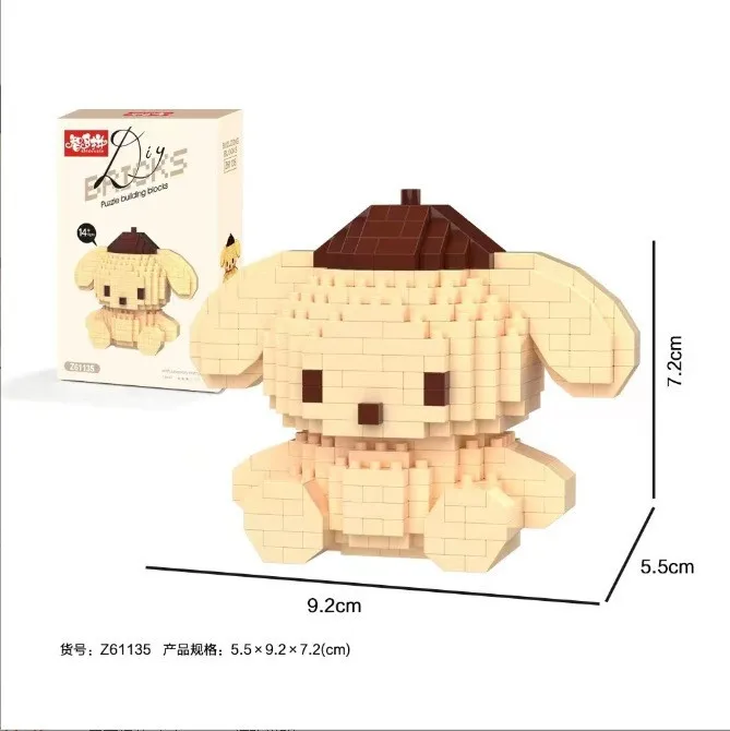 Strawberry bear princess blind box toys sanrioes hello kuromi kitty Building Blocks Sets kids toys 2023 toys build