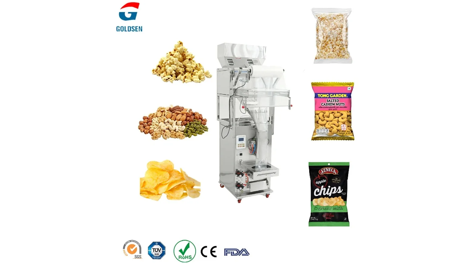 Nitrogen Filling Chin Chin Plantain Chips Popcorn Snack Food Potato