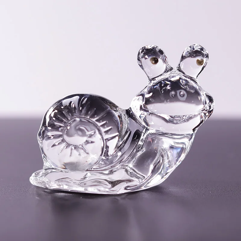 product new creative colorful crystal glass snail model realistic exquisite home decoration desktop ornament supplies-5