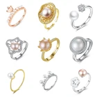 Silver Ready To Ship Hot Sale 925 Sterling Silver Rings Pink Pearl Ring Freshwater