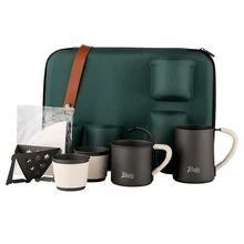 Outdoor camping hand brewed coffee set, hand brewed pot, coffee cup, filter cup, portable coffee utensil gift box Business gifts