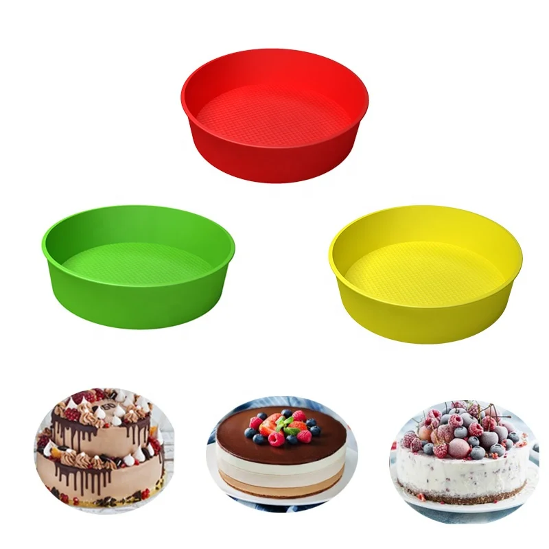 Moldes para pastel  Cake Pan Round 8-Inches Silicone Cake Mold For Baking Bakeware Non Stick Cake  Pan