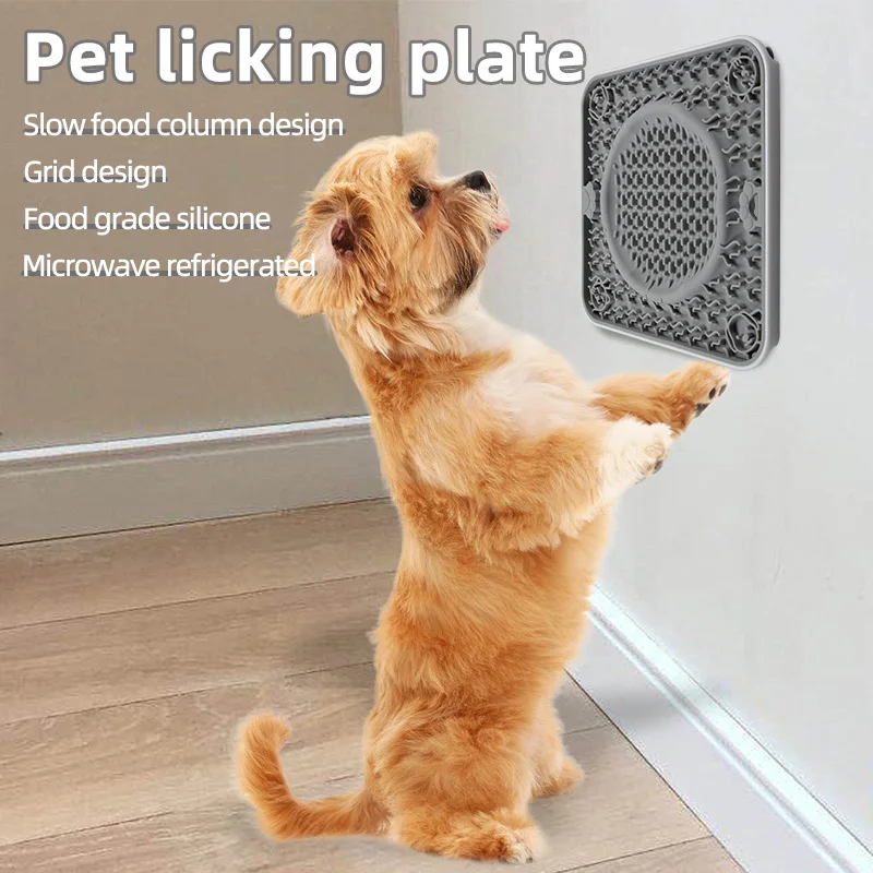 Suction Cup Anti Tear Non-Slip Silicone Dog Slow Food Mat Food Grade Strong Suction Silicone Dog Licking Pad