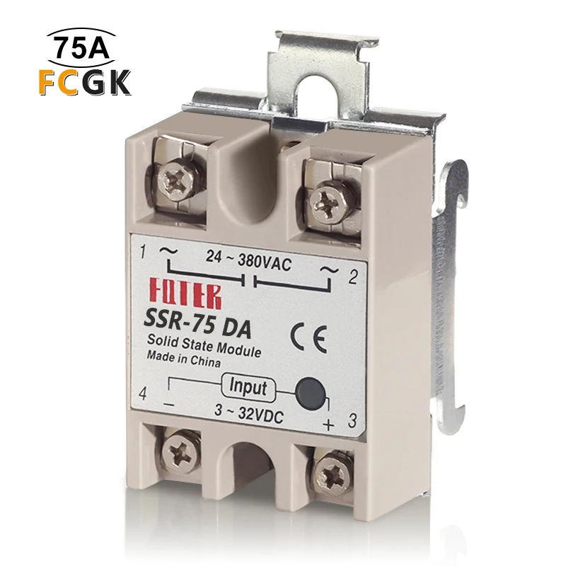 solid state relay SSR-75DA 75A 3-32V DC TO 24-380V AC SSR 75DA relay solid state 