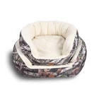 Bed Round Beds Round Plush Bed Large Size CAMO Bolster Bed Oval Round Shape Bolster Dog Bed Soft PV Plush Pet Beds