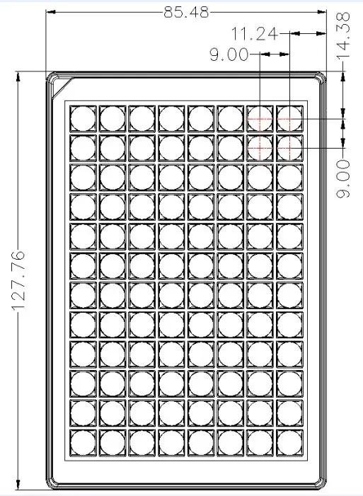High Quality Laboratory 1.2ml 2.2ml Transparent 96 PCR Deep Well Plate