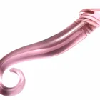 Sex Spiral Transparent Anal Pyrex Glass Crystal Dildo Penis Pink Glass Curved Sex Toy For Adult