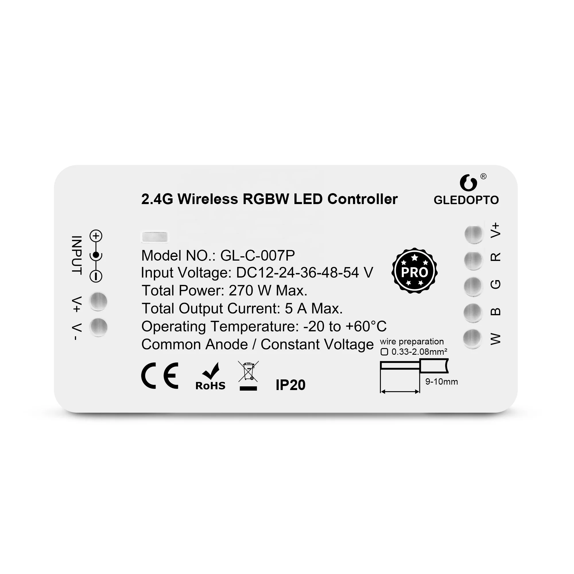 Vervolg visie Grens Gl-c-007p Gledopto Zigbee Led Controller For Rgbw Led Strip Light App And  Voice Remote Control Zigbee Led Driver 12-54v 4channel - Buy Gledopto  Zigbee Led Controller,Zigbee Led Controller For Rgbw Led Strip
