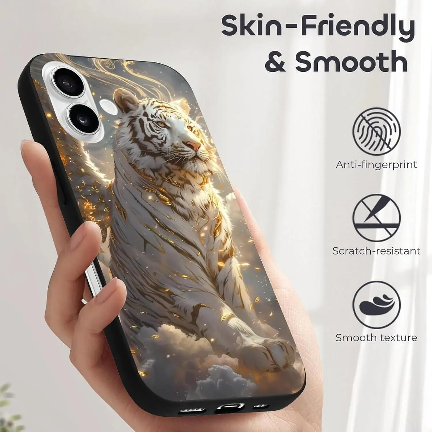 Buewutiry Cute Soft Golden White Tiger Silicone Case for iPhone 16 Compatible Phone Case in INS Style Model for 7 Plus H8c2e50b6e1d84df2854ae79af267a5b6G