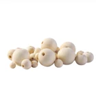 Wood Beads Hot Sale Classic Excellent Quality Different Size Natural Wood Color Beads Unfinished Necklace Elements