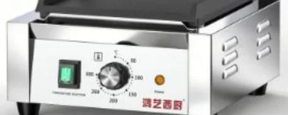 Commercial Digital Display Double Head Grooved Panini Grill Stainless Steel Full Groove Electric Press Grill for Restaurant