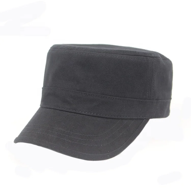 Military Cotton Black Army Visor Cap 