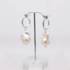 Earrings Lilliana Beautiful Shine Baroque Pearl 925 Sterling Silver Freshwater Pearl Earrings