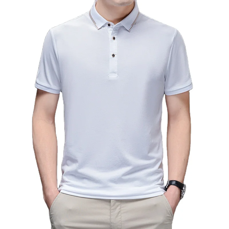Custom Embroidery Logo Polo Shirts striped Plain Golf Polo T-shirts 100 cotton Polo for men
